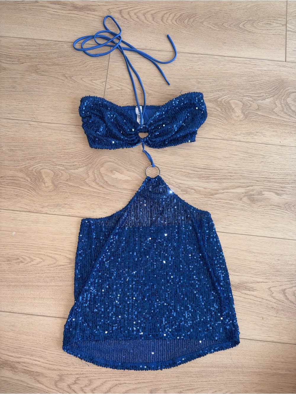 Lucy in the Sky Royal Blue Sequin Halter Top